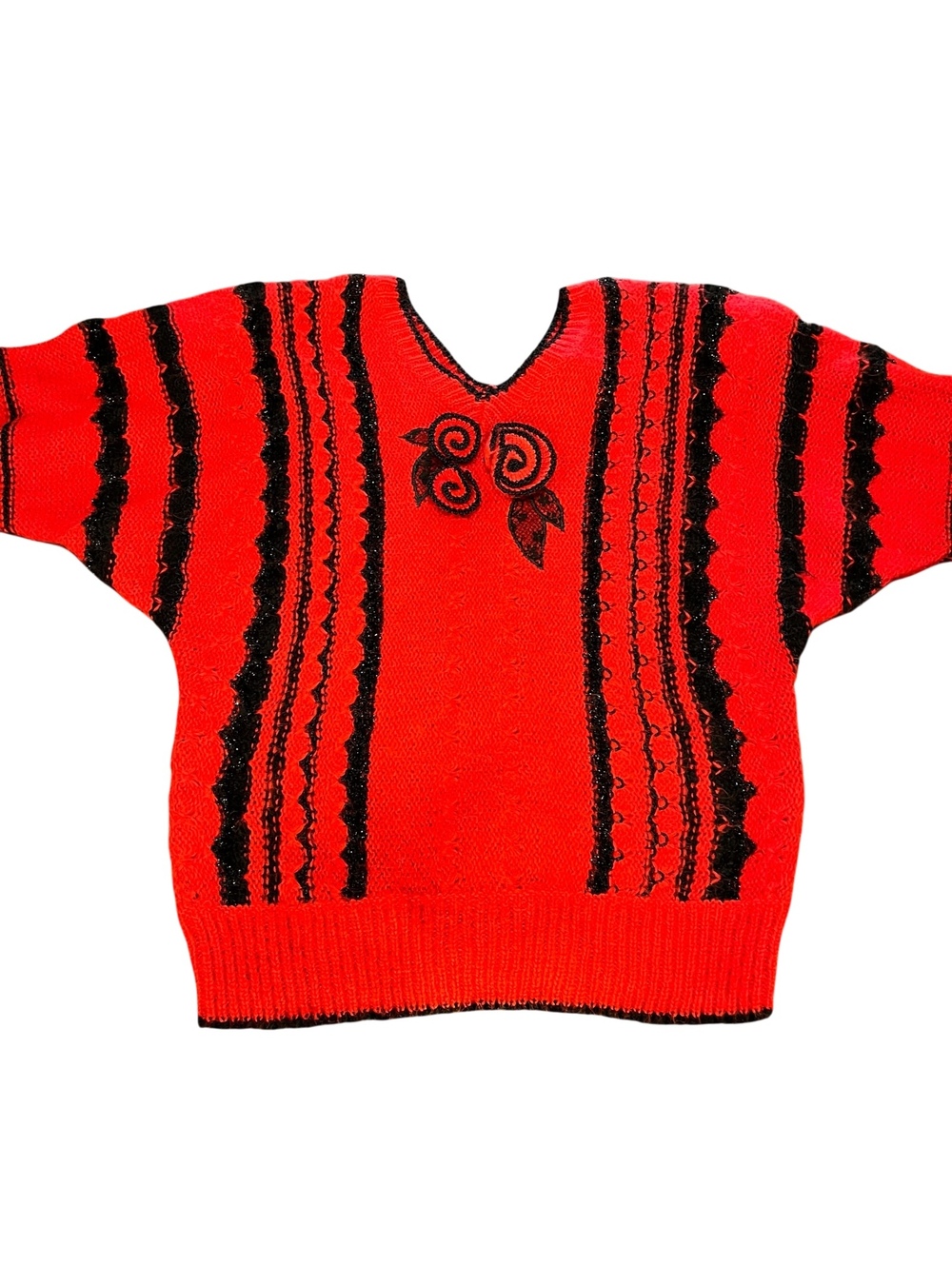 Vintage red Bedloch Popper and black striped knit sweater - Picture 4 of 4